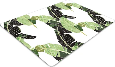 Produktbild von Stuhlunterlage Bürostuhlunterlage 120 cm x 90 cm Bodenmatte Bürostuhlunterlage - Palma Blätter