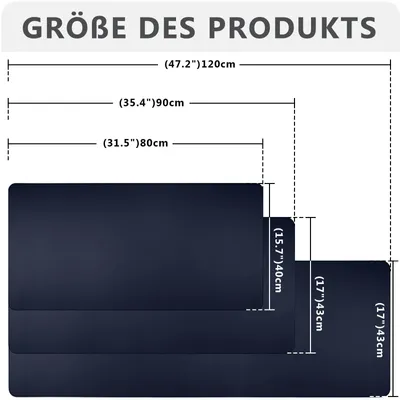 Imagen del producto de Alfombrilla de escritorio de cuero sintético (PU), color azul oscuro, 80 x 40 cm, ideal para usar con el ratón durante el trabajo
