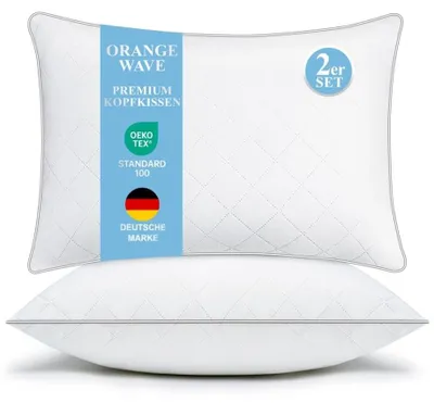 Produktbild von Set mit 2 hypoallergenen Kissen für den Schlafzimmergebrauch, 40x80 cm