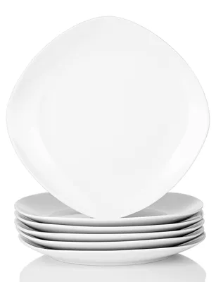 6-teiliges Porzellan-Tafelservice, flache Teller 24,6 cm