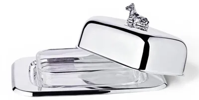 Obrázek produktu pro Elegantní máslenka se skleněnou miskou a nožem