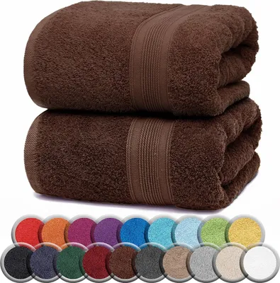 Produktbild von Frottier SAUNATÜCHER 2er Pack 80x200cm, 100% Baumwolle, Schoko braun