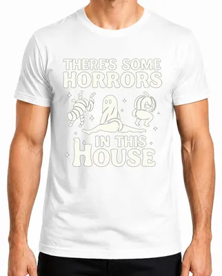 Obrázok produktu pre Tričko s potlačou "Some Horrors In This House Halloween Geist Twerking Herren", biela farba, veľkosť XXL