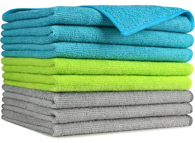 Zdjęcie produktu dla Ręczniki z mikrofibry, 8 sztuk, miękkie, nie pozostawiające żadnych włókien, wymiar 30x40 cm, w różnych kolorach