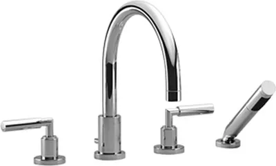 Produktbild von Dornbracht TARA Wannen-Vierlochbatterie für Wannenrand- bzw. Fliesenrandmontage, Ausladung 220mm, 27512882-33