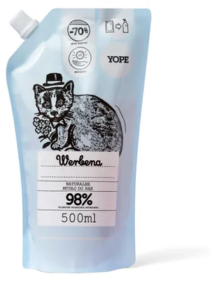 Produktbild von YOPE Nachfüllpack Handseife Verbene – vegane Flüssigseife, 500 ml, feuchtigkeitsspendend