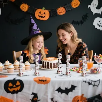 Produktbild von Herbstliche Halloween-Duftkerze aus natürlichem Soja-Paraffin-Gemisch als Wohnaccessoire für Hausbesitzer, Esstisch, Schreibtisch, Fensterbank und Terrasse