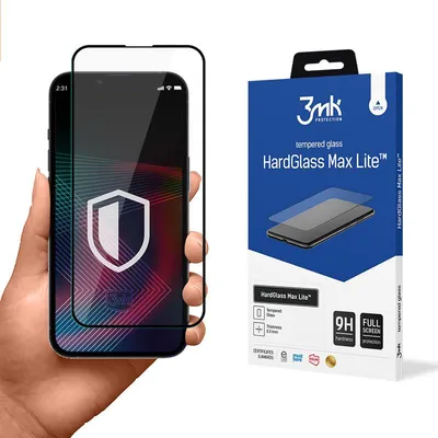 Productafbeelding van 3MK HardGlass Max Lite beschermfolie, iPhone 13/13 Pro, gehard glas, zwart