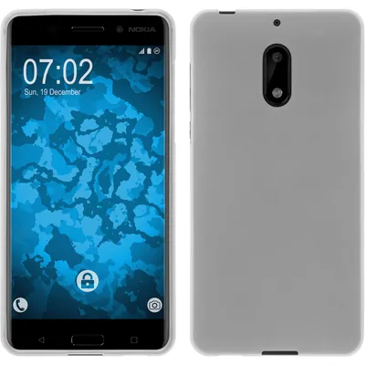 Produktbild von PhoneNatic Case kompatibel mit  Nokia 6 - weiß Silikon Hülle matt + 2 Schutzfolien