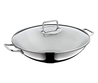 Immagine prodotto di WMF Macao wok a induzione 2 pezzi, padella wok 36 cm con coperchio in vetro