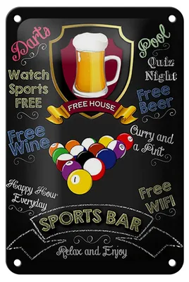 Produktbild von Blechschild Spruch 12x18cm sports bar Beer Bier relax enjoy