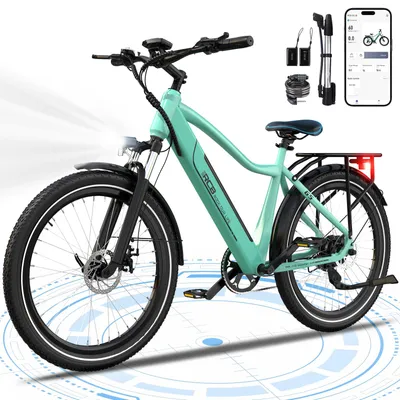 Productafbeelding van RCB G5 Trekking E-Bike 27,5 inch, 250W koppelsensor, tot 90 km bereik, 25 km/u, 7 versnellingen, schijfremmen, vergrendelbare geveerde voorvork