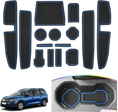 Image de Tapis antidérapants pour Dacia Jogger 2021-2024, tapis de seuil en caoutchouc bleu