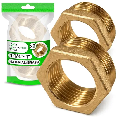 Obrázek produktu pro 2 kusy redukčních spojek z mosazi, rozměr 1 1/4 palce - 1 palec
