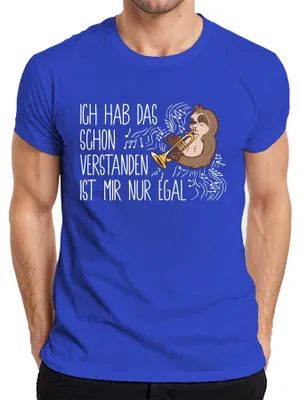 Produktbild von Ich hab das schon verstanden Faultier Trompete Musikfan Sarkasmus Herren T-Shirt, Blau, S