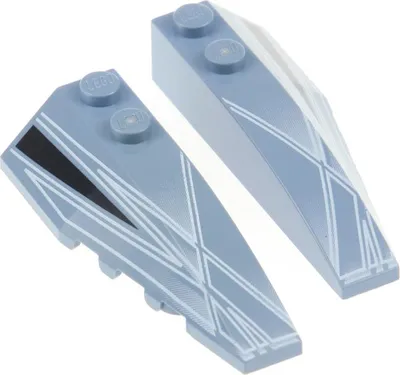 Produktbild von 2x Lego Keil Stein 6x2x1 sand blau Flügel rechts links 41748pb016 41747pb016