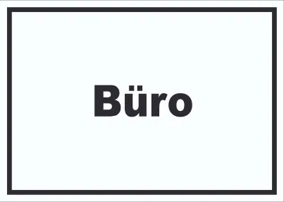 Produktbild von Büro Schild mit Text Office Bureau waagerecht A0 Rückseite selbstklebend