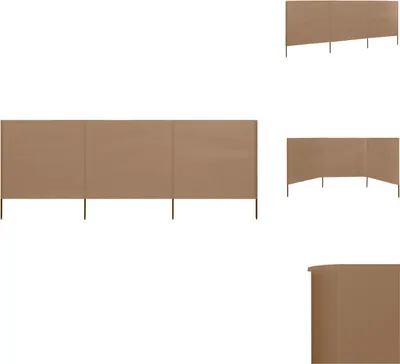 Obrázek produktu pro vidaXL 3-dílná větrná tkanina 400 x 80 cm Taupe - Slunečníky a slunečníky