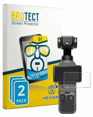 Produktbild von 2x Für DJI Osmo Pocket 4 Schutzfolie BROTECT Displayschutz Display Schutz Folie Klar Transparent