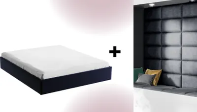 Obrázok produktu pre Sofello calúnená postel bez cela postele Úložný box na detskú postel Calúnený box 180 x 200 cm zo zamatu Sivá, ružová, zelená - zakúpite si calúnené panely z velúru