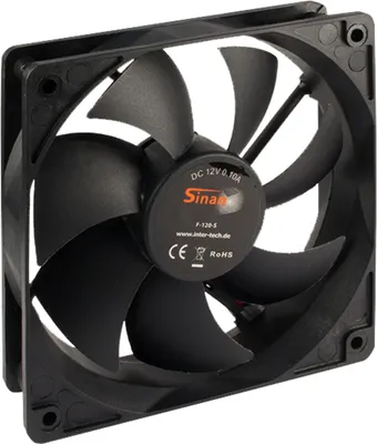 Produktbild von Inter-Tech F-120-S, Ventilator, 12 cm, 1200 RPM, Schwarz