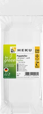 Produktbild von Pappteller 230g/m² weiß 21x8cm 250 Stück