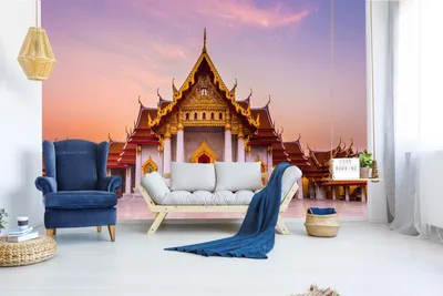 Produktbild von Vlies Fototapete TEMPEL BENCHAMABOPHIT 375 x 250 cm (inkl. Kleister) - Vlies Tapete, Wandtapete, Wandbilder - Tapete für Wohnzimmer Schlafzimmer, Büro, Küche - Montagefertig