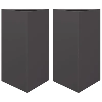 Produktbild von Pflanzkübel 2 Stk. Schwarz Dreieckig 50x43x75 cm Stahl