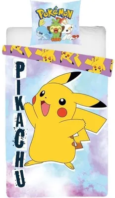 Produktbild von Bettwäsche-Set POKEMON Pikachu, 140 x 200 cm, 63 x 63 cm Kissenbezug, Mikrofaser, Wendbar