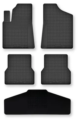 Produktbild von Gummi-Fußmatten + Tunnel für Peugeot 2008 II 2019- (Schrägheck) – 5-tlg, Schwarz, Semi-Universal, angepasst – Wielganizator Semi-Universal