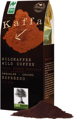 Produktbild von Original Food Kaffa Wildkaffee Espresso, gemahlen 250g