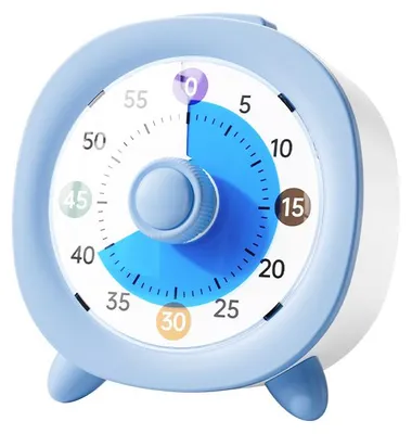 Produktbild von Visueller Timer für Kinder, 60-Minuten Countdown für Klassenzimmer Büro Küche, Schreibtisch Kinder Zeitmana gement Tools mit leisem Betrieb (Blau)