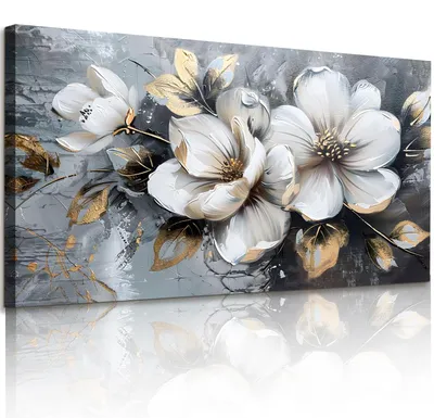 Zdjęcie produktu dla Dekoracja ścienna z motywem botanicznym, w drewnianej ramie, 100 x 50 cm