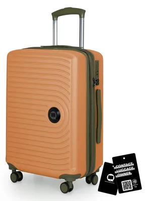 Zdjęcie produktu dla Mitte - Walizka podręczna + cyfrowa przywieszka bagażowa, wózek kabinowy XL walizka na kółkach twarda walizka podręczna samolot Carry-On 55 L TSA, Marille
