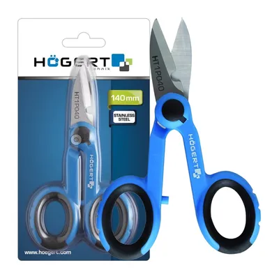 Zdjęcie produktu dla No¿yce No¿yczki do Ciêcia Przewodów Kabli Izolacji Z¹bkowane Krawêdzie 140mm Hoegert Technik