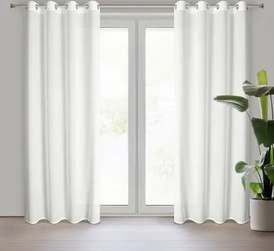 Produktbild von Gardine ROSSI weiß 135x250 cm Ösen Ösenvorhang