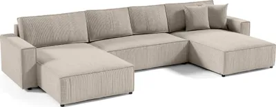 Produktbild von Ecksofa Eckcouch mit Schlaffunktion Sekwana U Form Bettkästen Couch Sofagarnitur