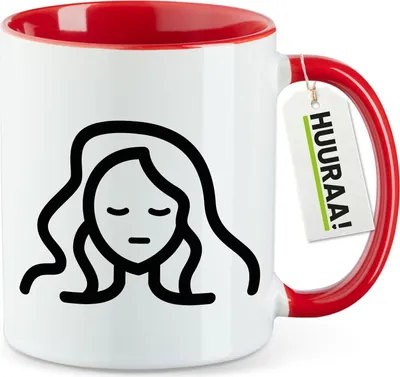 Produktbild von Huuraa Kaffeetasse Jungfrau Sternzeichen Symbol 330ml Rot Keramik Kaffeebecher Geschenkidee