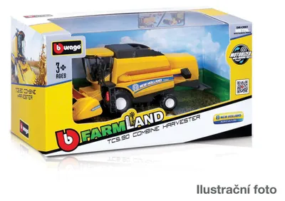 Image de Bburago - FarmLand, moissonneuse-batteuse New Holland TC5.90, 18 cm, assortiment