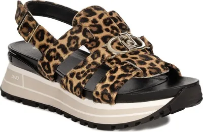 Produktbild von Liu Jo MAXI WONDER Damen Sandalen Tierdruck flacher Absatz 5,5 cm Plateauhöhe offene Ferse