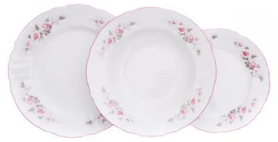 Produktbild von Thun 1794 Bernadotte, Tellersatz, rosa, rosa Linie, 18 Stück