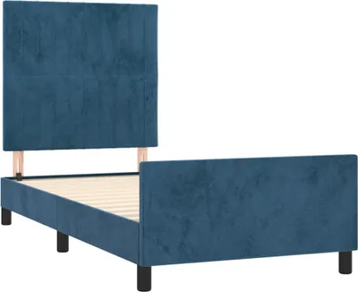 Produktbild von vidaXL Bettgestell ohne Matratze Dunkelblau 90x200 cm Samt