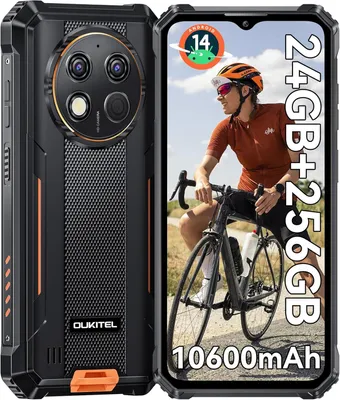 Produktbild von OUKITEL G1 Android 14 Outdoor Smartphone Ohne Vertrag -10600mAh 24GB+256GB 6,52 Zoll 48MP Dual SIM 4G Handy IP68/NFC/OTG/GPS/Face ID - Orange