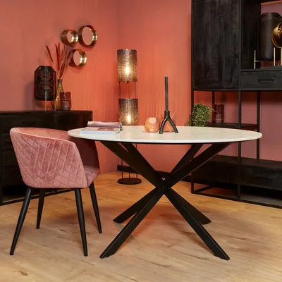 Produktbild von Esszimmertisch Lynn | Rund | Weißer Marmor | 130 CM