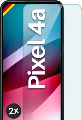 A screen protector for a Google Pixel 4a is shown with text overlay.