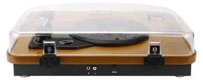 Zdjęcie produktu dla Akai ATT-11BT, gramofon audio z napędem paskowym, brązowy, 33,45,78 RPM, automatyczne zatrzymanie, 0,8 W, 420 mm