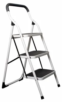 Produktbild von 1x Premium 3-Stufen Haushaltsleiter Stehleiter Klappleiter 113cm aus Stahl