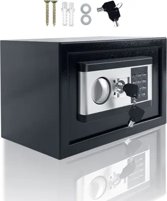 Produktbild von TRMLBE Mini trezor pre domácnosť 22L Ohňovzdorný vodotesný elektrický trezor s LED displejom a batériovým boxom a funkciami bezpečnostného kľúča a alarmu