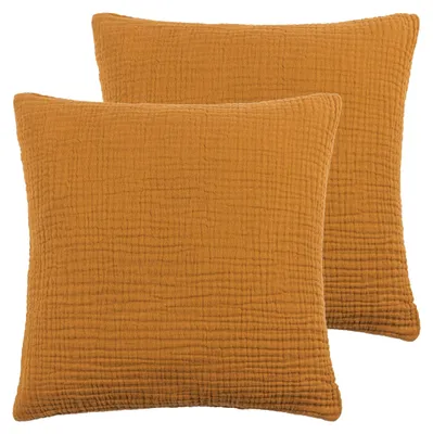 Kissen Doppelpack 45x45cm Komijn Baumwolle Mousseline Crinkle
