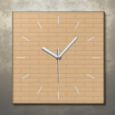 Produktbild von Wohnzimmer Leinwand Uhr Geräuschlos Küche 30x30 Farbige, Ziegel, Textur, Abstrakt, weiße Zeiger